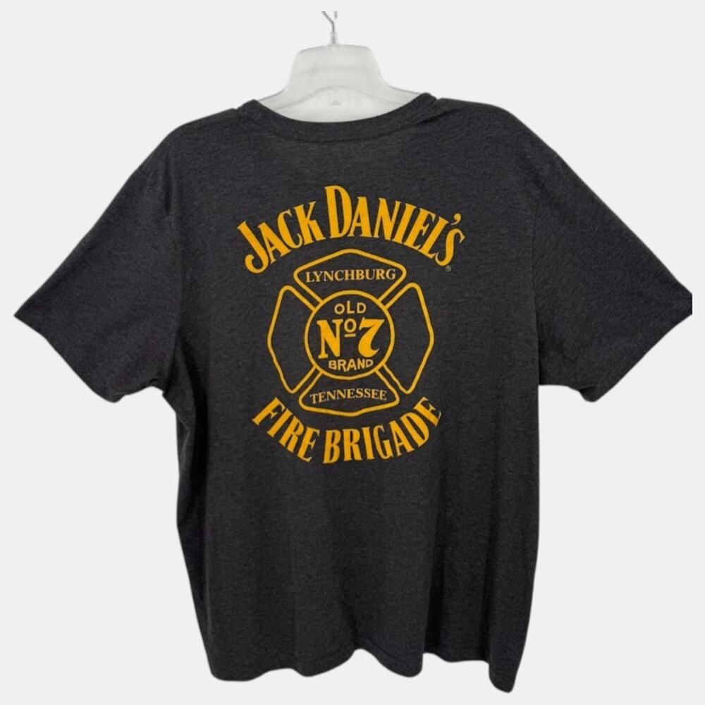 Jack Daniel’s Men’s XXL Fire Brigade TN Graphic T Shirt Gray Whiskey Tee - Picture 2 of 6